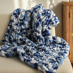 MelloBello Chunky Yarn Dark Blue&Blue&White