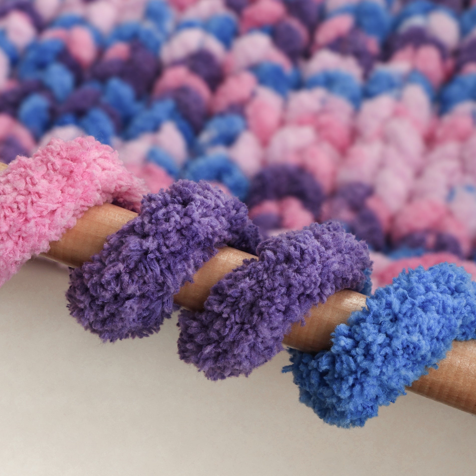 MelloBello Chunky Yarn Purple&Pink&Blue