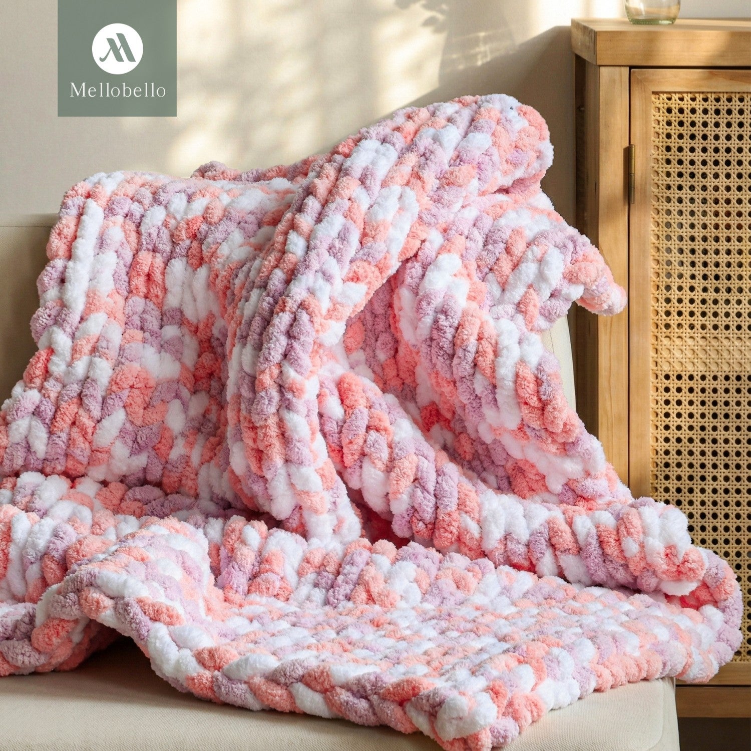 MelloBello Chunky Yarn Pale Rose