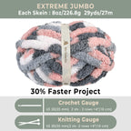 MelloBello Chunky Yarn Grey&Pink&White