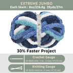 MelloBello Chunky Yarn Dark Blue&Blue&White