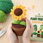 Crochet Kit for Beginners - 6 Styles Plant Crochet Kit with Step-by-Step Video Tutorials - Easy to Learn Beginner Crochet Kit for Adults - Amigurumi Knitting Arts and Crafts Hobbies Gifts for Women